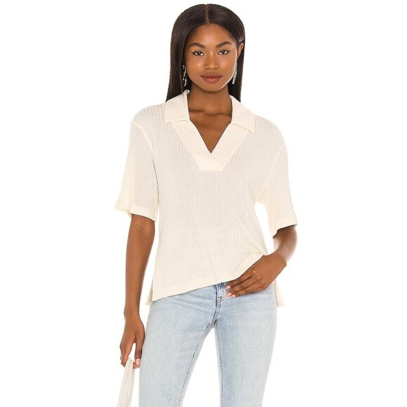 Song of Style Cream V-Neckline Short Sleeves Heela Top Size Medium - Picture 1 of 6